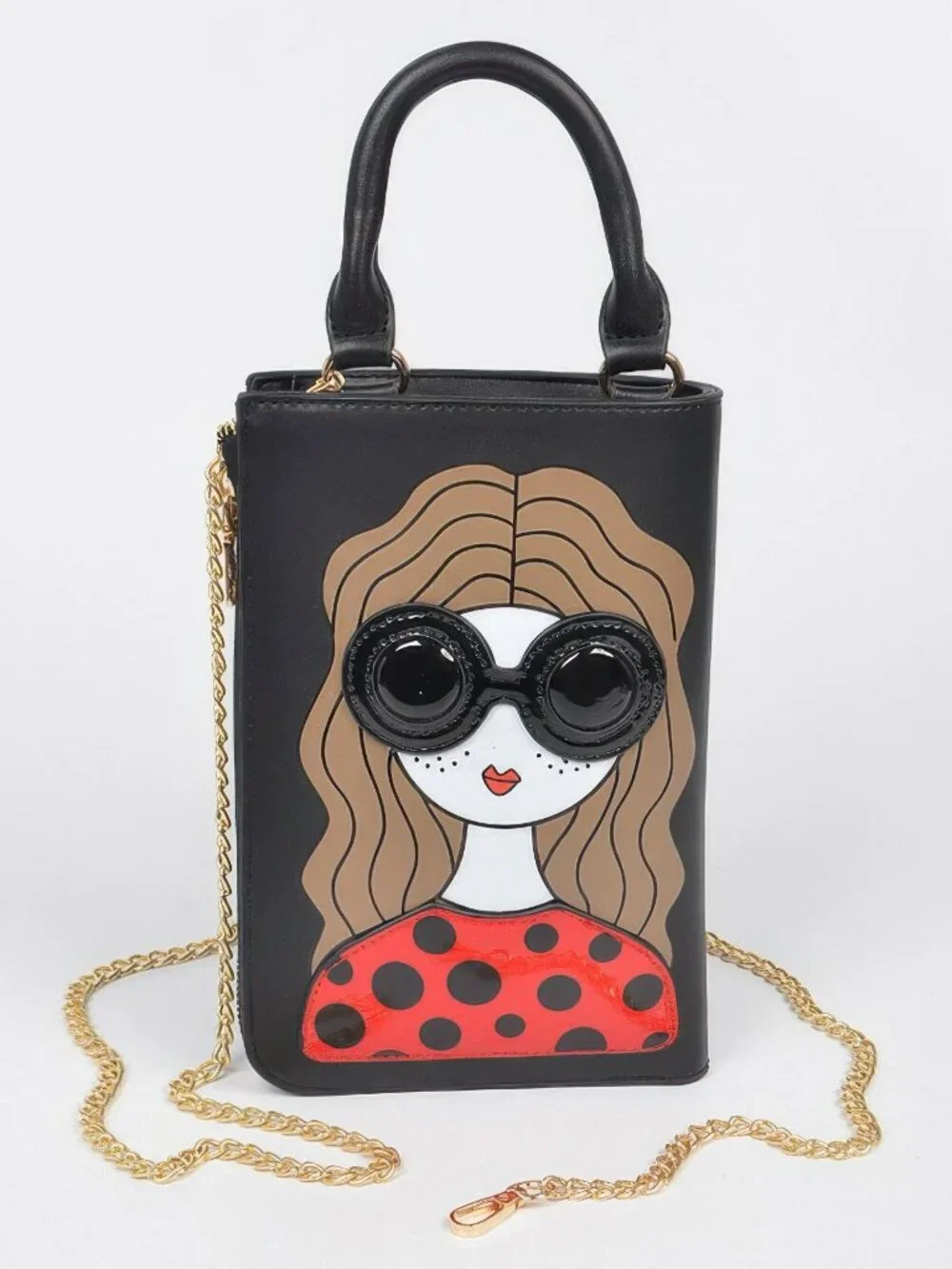 Character Printed Cross Chain Body Strap Bag